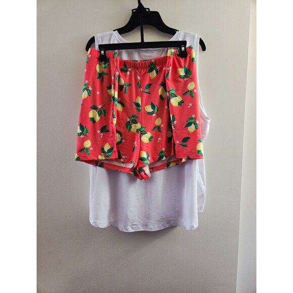 NWT Women's Lemon Print Tank Top & Shorts Pajama Set – 2-Piece Size 3X (Joyspun) - Picture 4 of 6